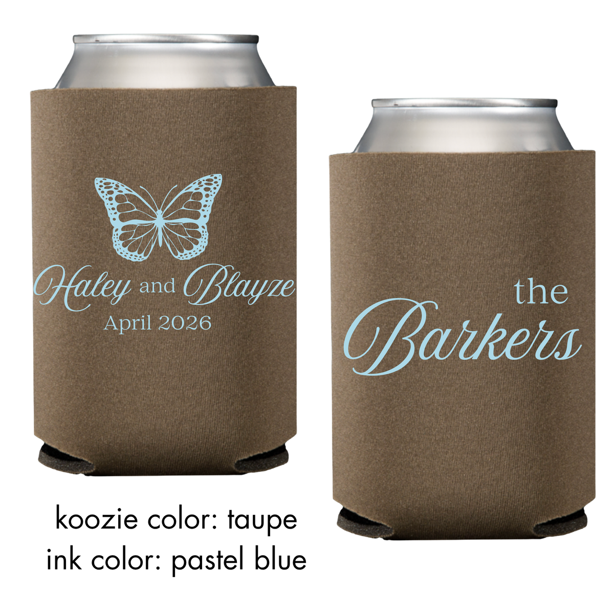 Butterfly + Name Koozies