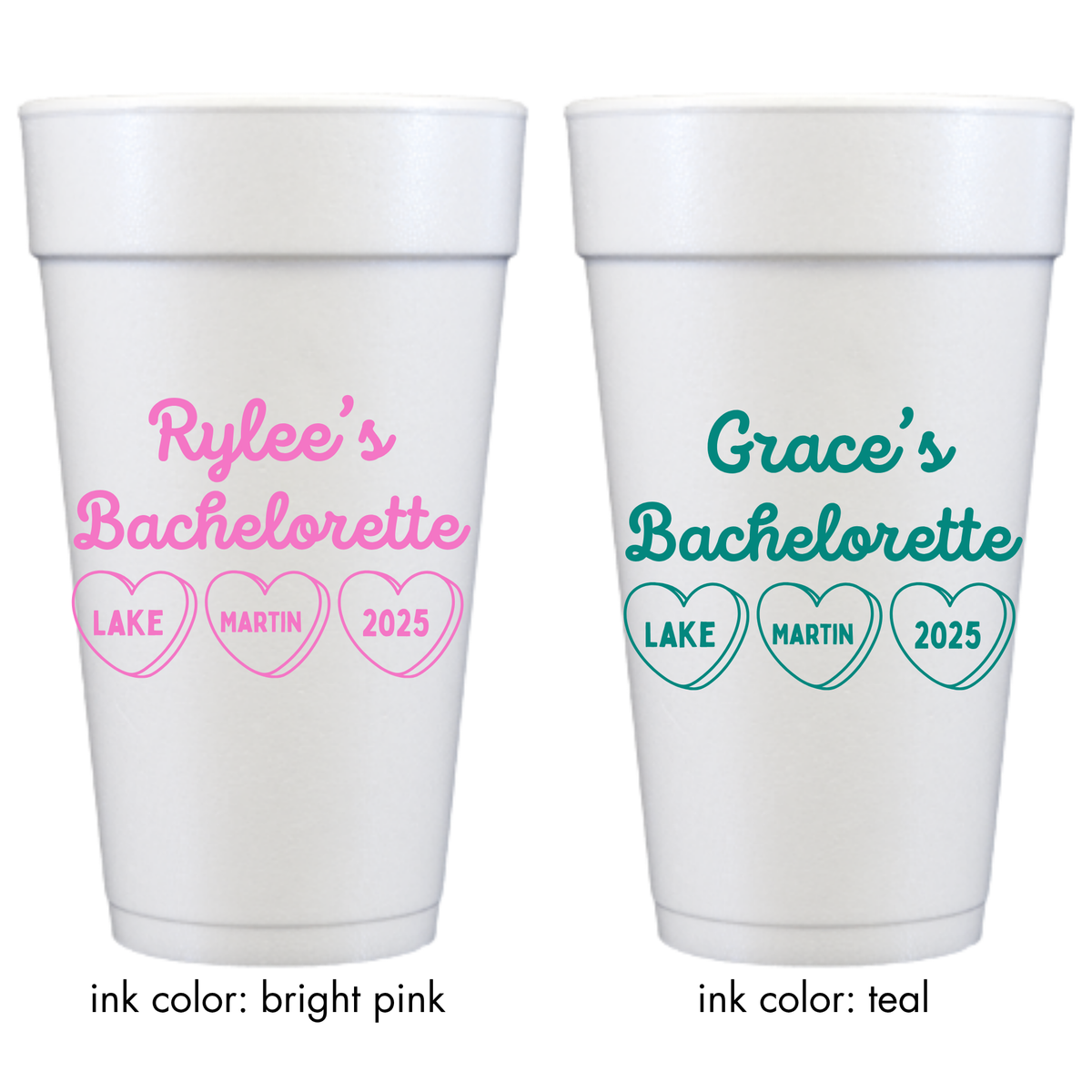 Candy Heart Foam Cups
