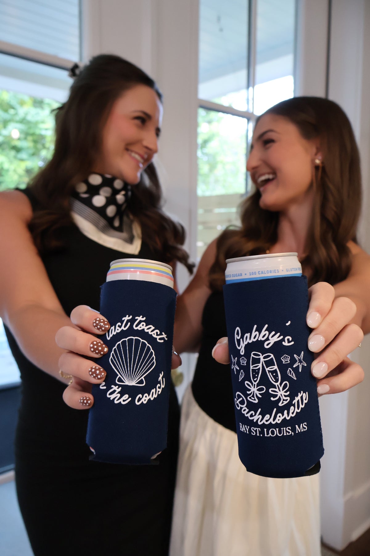 Custom slim koozies at a bachelorette