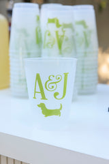 Solid Dog frosted cup with monogram