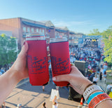 Custom slim koozies at a concert