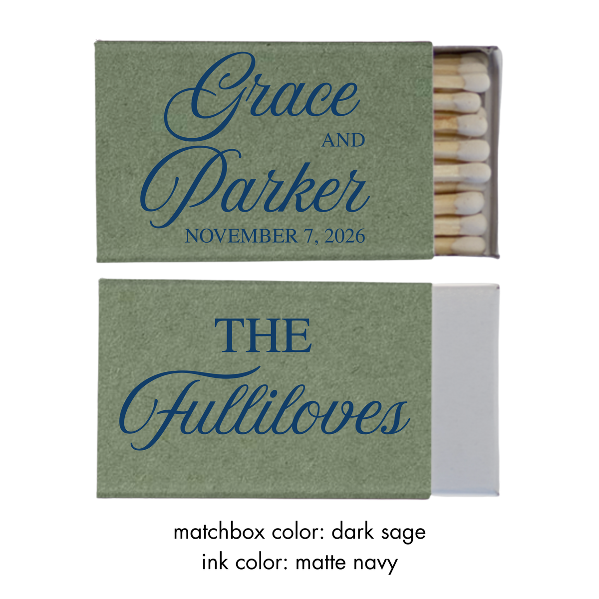 Classic Script Matchboxes