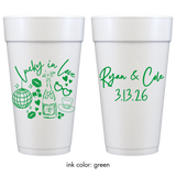 Lucky in Love Foam Cups